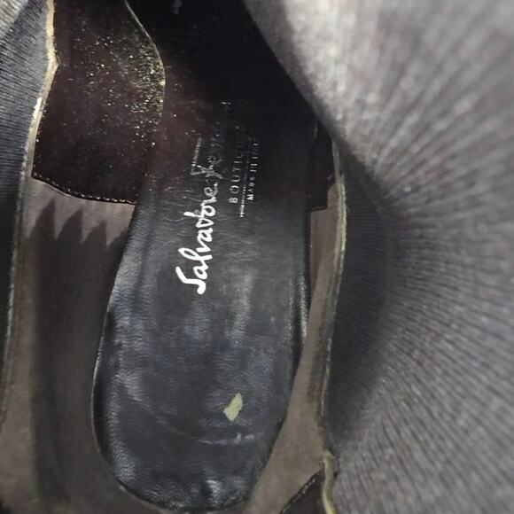 SALVATORE FERRAGAMO WOMEN’S SUEDE ANKLE BOOTS SIZE 6B - WEDGE HEEL VINTAGE ITALY - Picture 9 of 12